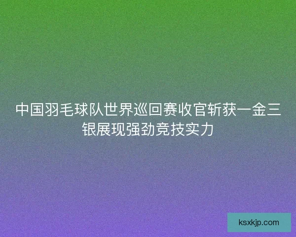 中国羽毛球队世界巡回赛收官斩获一金三银展现强劲竞技实力
